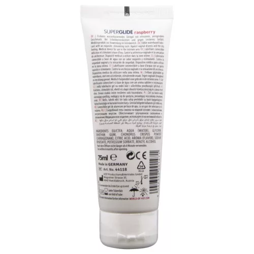 HOT - SUPERGLIDE EDIBLE LUBRICANT WATERBASED RASPBERRY 75 ML