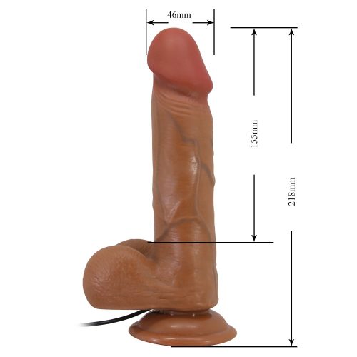 Beautiful Bahamut 8.5" Vibrating Dildo Brown