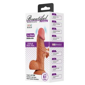 Beautiful Catoblepas 8.1" Vibrating Dildo Brown