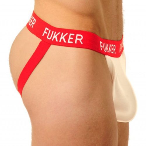 Fukker Jockstrap – stílusos fehér-piros férfi fehérnemű
