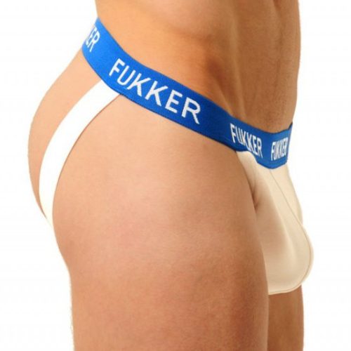 Fukker Jockstrap – stílusos fehér-kék férfi alsónemű