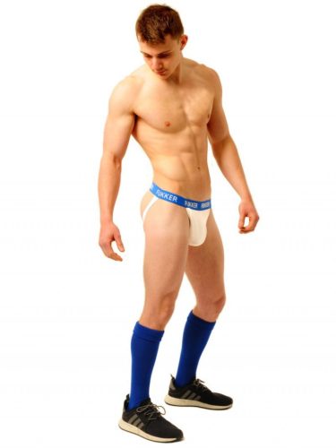 Fukker Jockstrap – stílusos fehér-kék férfi alsónemű