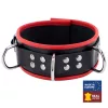 Leather necklace with 3 red D-rings – a stylish accessory