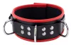 Leather necklace with 3 red D-rings – a stylish accessory