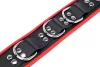 Leather necklace with 3 red D-rings – a stylish accessory