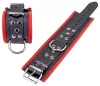Leather wrist bandage - black and red in premium quality