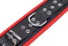 Leather wrist bandage - black and red in premium quality