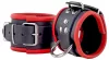 Leather wrist bandage - black and red in premium quality