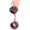 Leather wrist bandage - black and red in premium quality