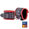 Leather anklets – black and red premium sensuality