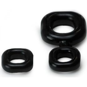 Boner – black penis ring and testicle stretcher set
