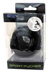 Ballstretcher Half Pipe - black testicle puller with velvety touch