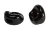 Ballstretcher Half Pipe - black testicle puller with velvety touch