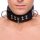 Padded leather collar with black D-rings