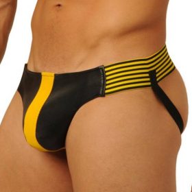 Prémium bőr jockstrap – érzéki sárga fazon