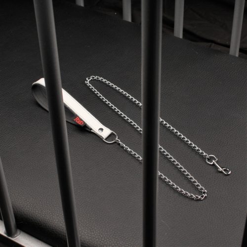 Premium Leather Handle Leash – 1 m, White