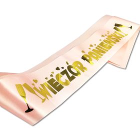 Zabawka Szarfa rózsaszín arany felirattal szalag