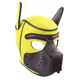 Yellow-Black Neoprene Dog Mask – Stylish Protection