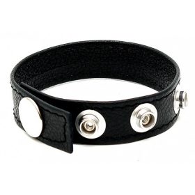 Luxe leather penis ring with 4 snaps – elegant and durable