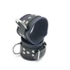 Leather handcuffs – black/blue, for sensual bondage