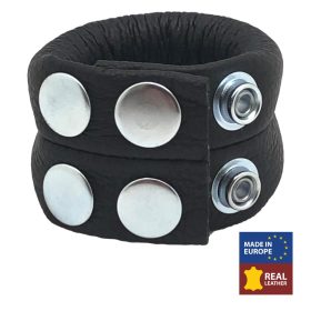 Leather testicular stretcher 140g - with 4 snap closures