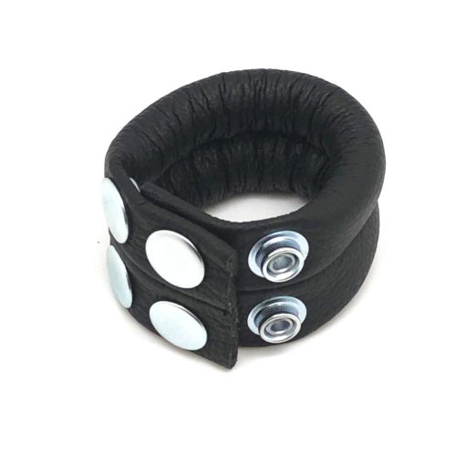 Leather testicular stretcher 140g - with 4 snap closures