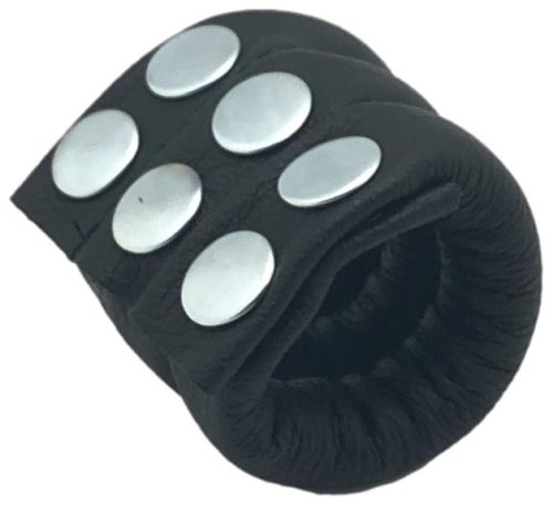 Premium Leather Testicle Stretcher 190g - with 6 snaps