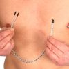 Metal nipple tweezers with chain - premium arousing sensation