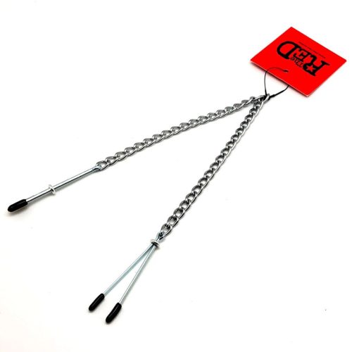 Metal nipple tweezers with chain - premium arousing sensation