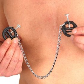   PVC chest clip with chain – stylish pleasure in premium quality