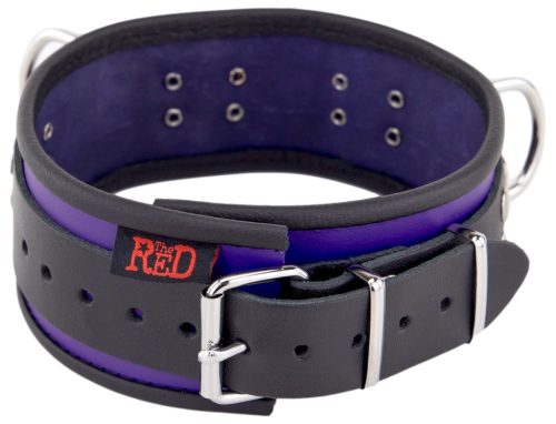 Leather necklace with 3 rings – elegant purple-black accessory