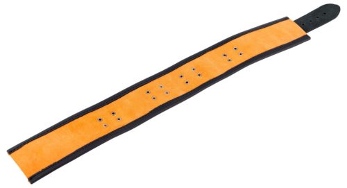 Leather necklace with 3 rings - orange-black elegance