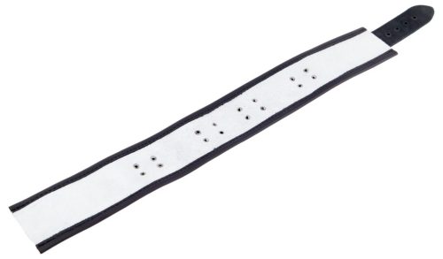 Leather necklace with 3 rings – white-black elegance