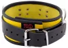 Leather necklace with 3-ring yellow-black design