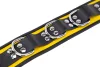 Leather necklace with 3-ring yellow-black design