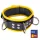 Leather Necklace - 3 D-rings - black/yellow