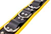 Leather Necklace - 3 D-rings - black/yellow