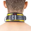 Leather Necklace - 3 D-rings - black/yellow