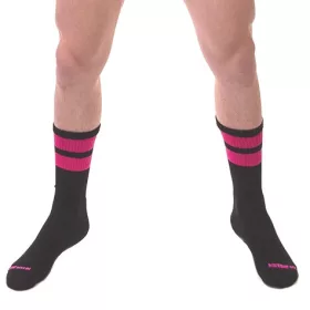Black-Fluorescent Pink Training Socks