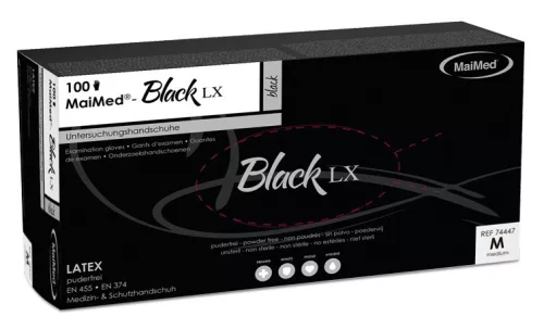 BLACK LX – 100 db pormentes latex kesztyű
