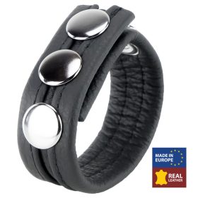   Leather penis ring with 3 pressures – elegant, premium comfort