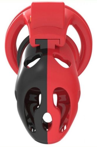 Dinoz – prémium férfi szexuális zár 6,5 x 3 cm, fekete-piros