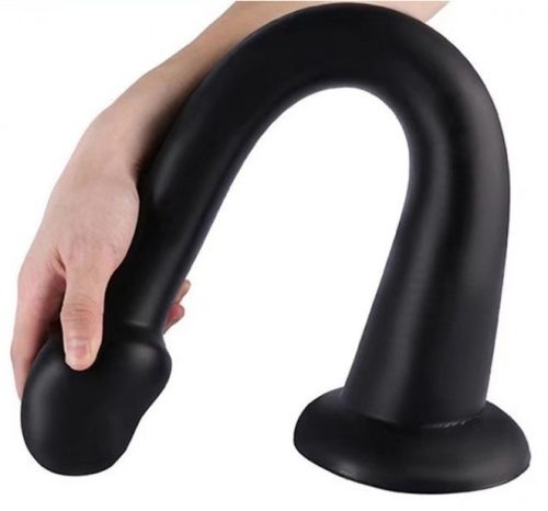 Whale – long black vibrator with a tip of 42 x 6 cm