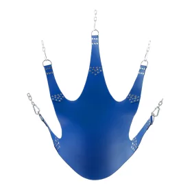 Leather harness – 5 attachment points, blue