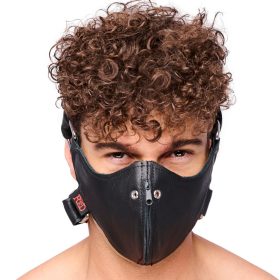 Premium leather mask with zipper – sensual mystery in wax