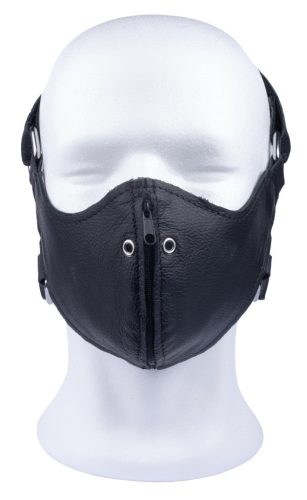 Premium leather mask with zipper – sensual mystery in wax