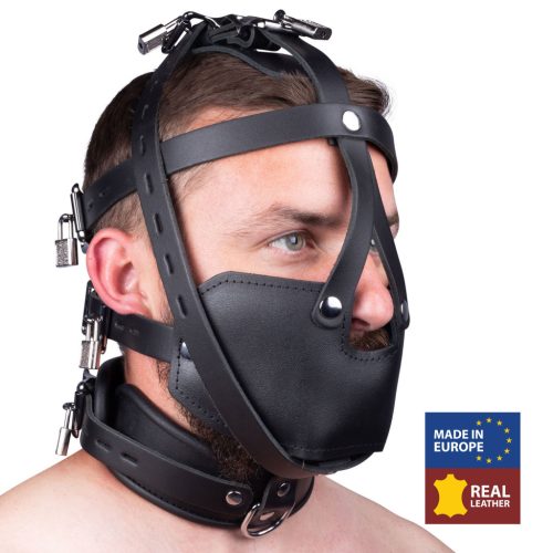 Premium Leather Mask for Slave Role Play
