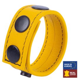 Cocky Yellow – leather penis ring