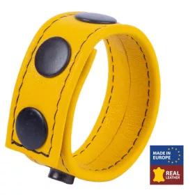 Cocky Yellow – leather penis ring