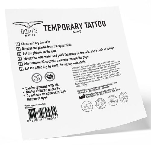 MrB Slave – ephemális tetoválás, 10 x 10 cm